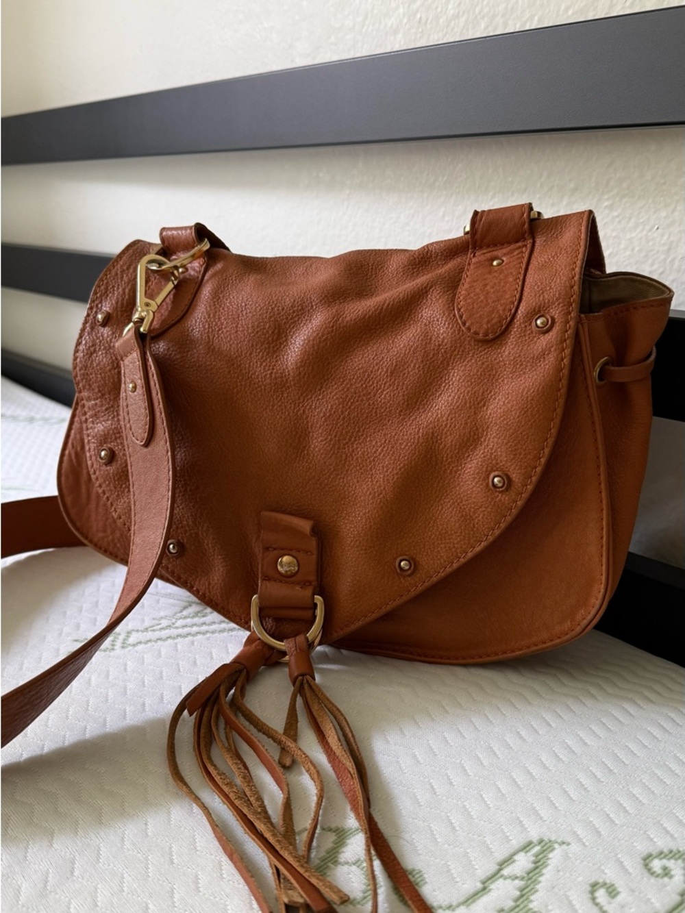 See By Chloe Brown Leather Crossbody Saddle Bag with Fringe - Picture 2 of 16